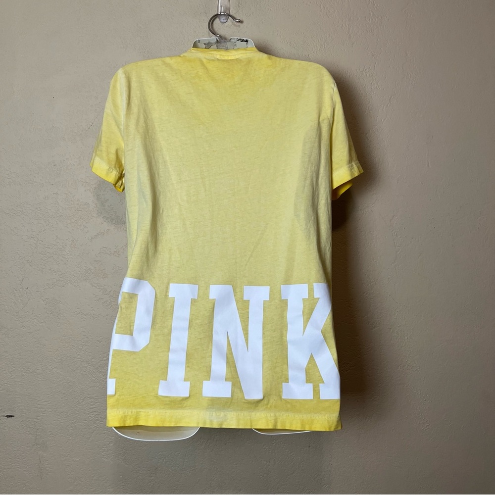 Pink Victoria’s Secret comen short sleeve classic cotton yellow shirt size small